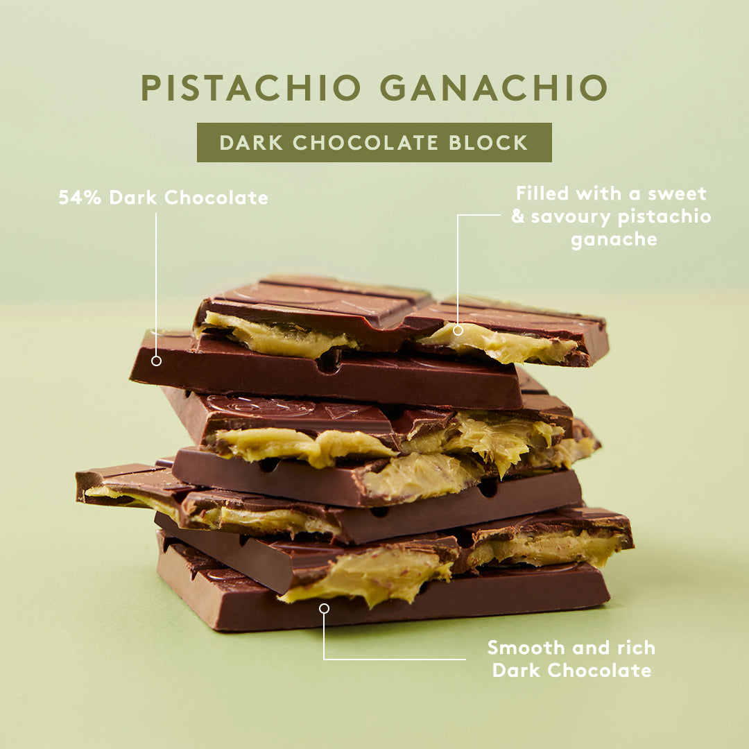 Pistachio Ganachio | Dark Chocolate Block