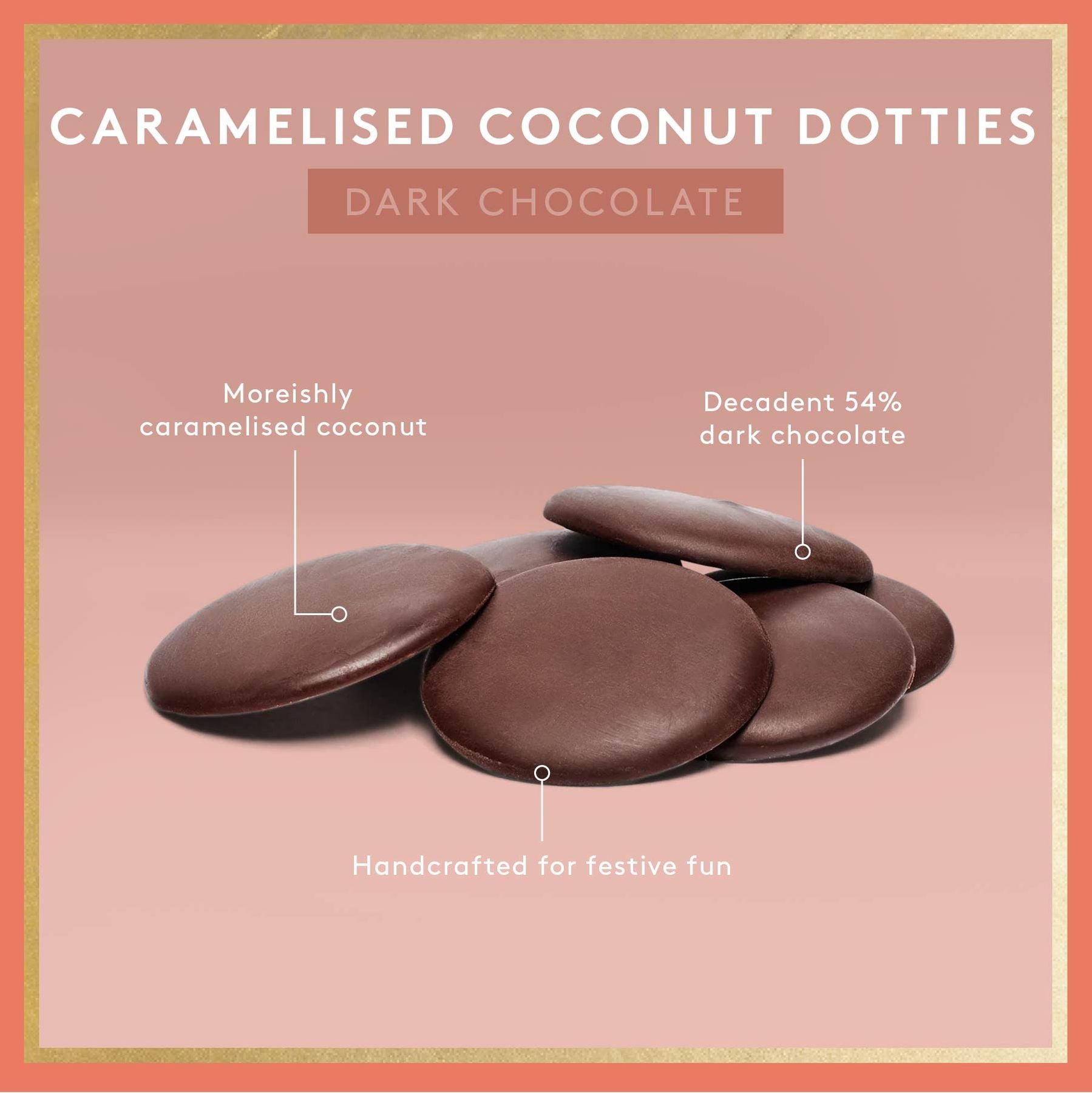 Caramelised Coconut Dotties Cube | Milk Chocolate