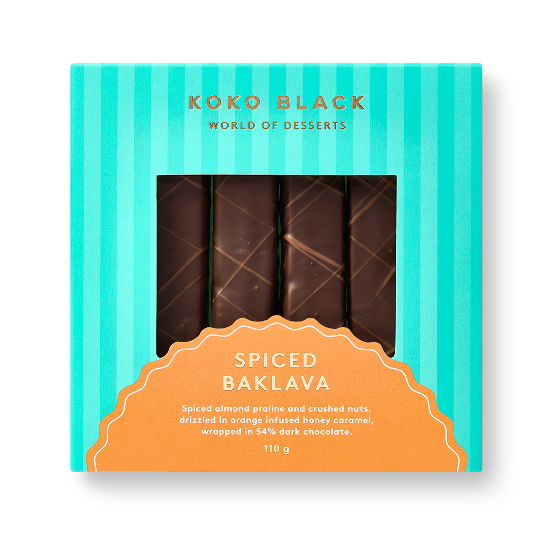 Spiced Baklava Bars 110g | 54% Dark Chocolate