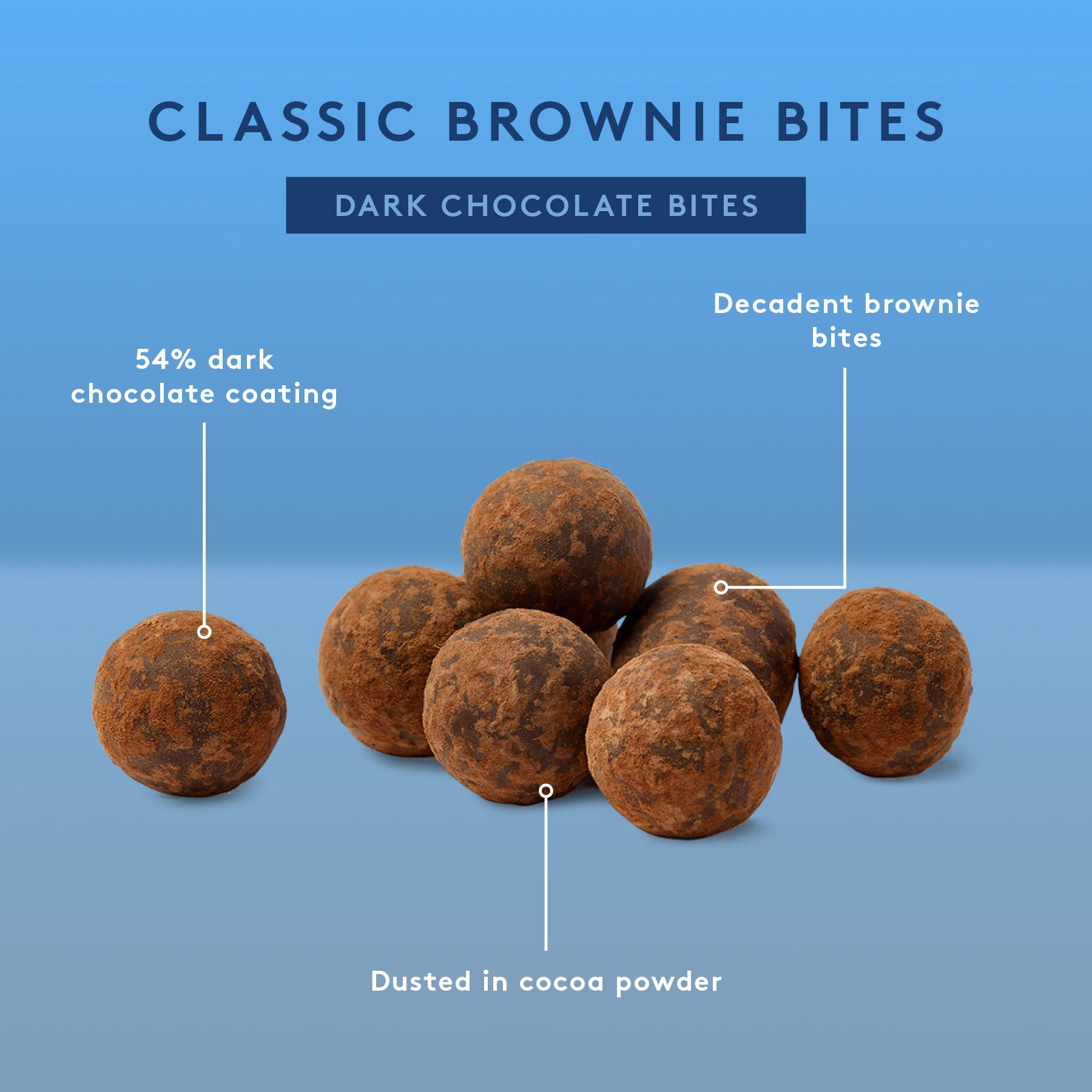 Classic Brownie Bites 200g | 54% Dark Chocolate