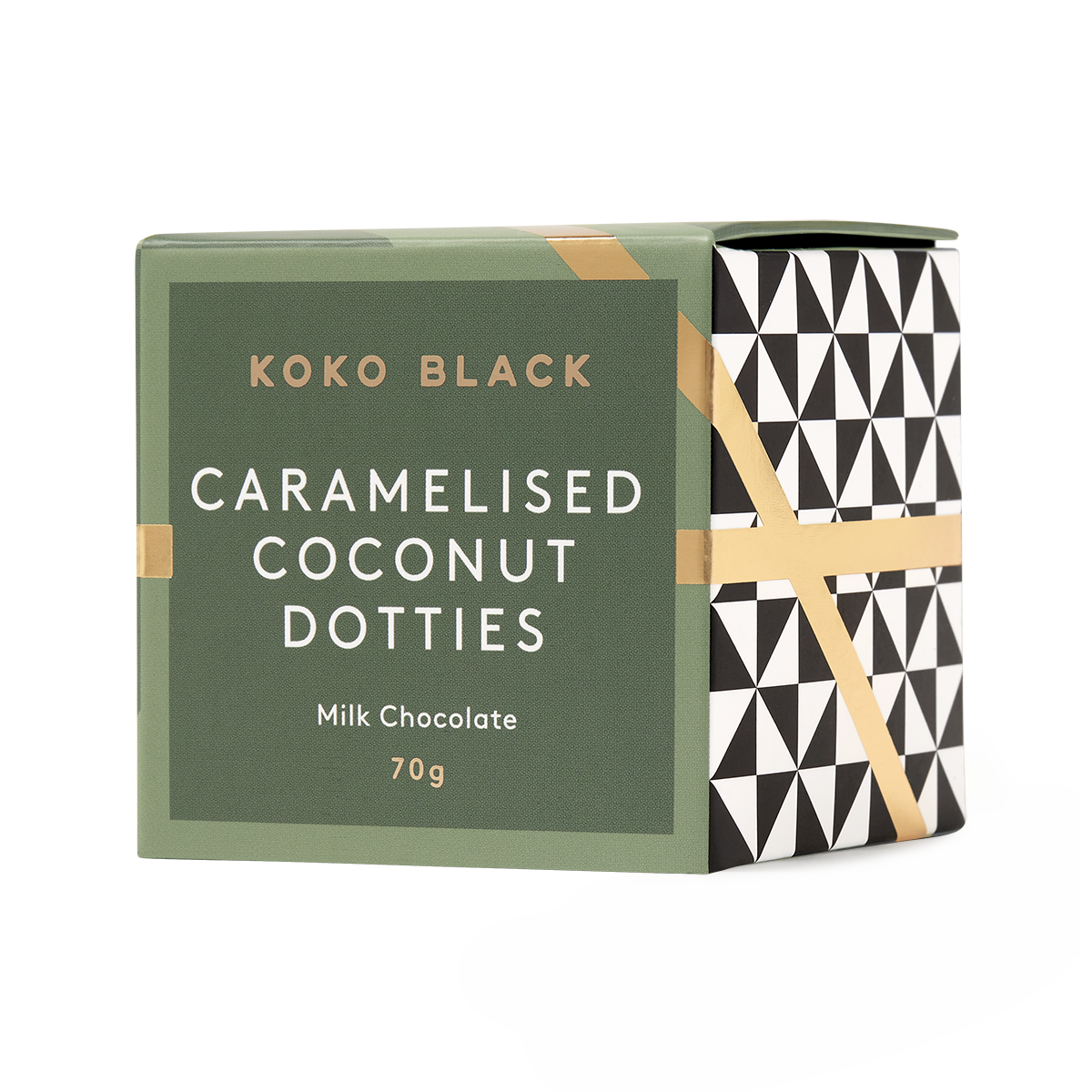 Caramelised Coconut Dotties Cube | Milk Chocolate