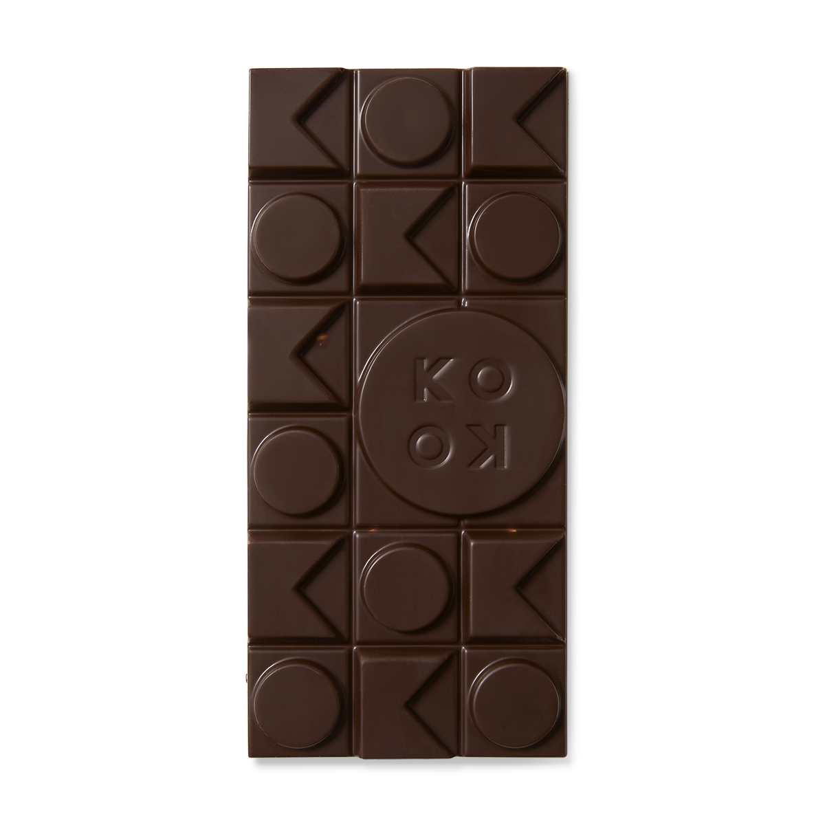 Exposed chocolate block with art deco shaped pieces